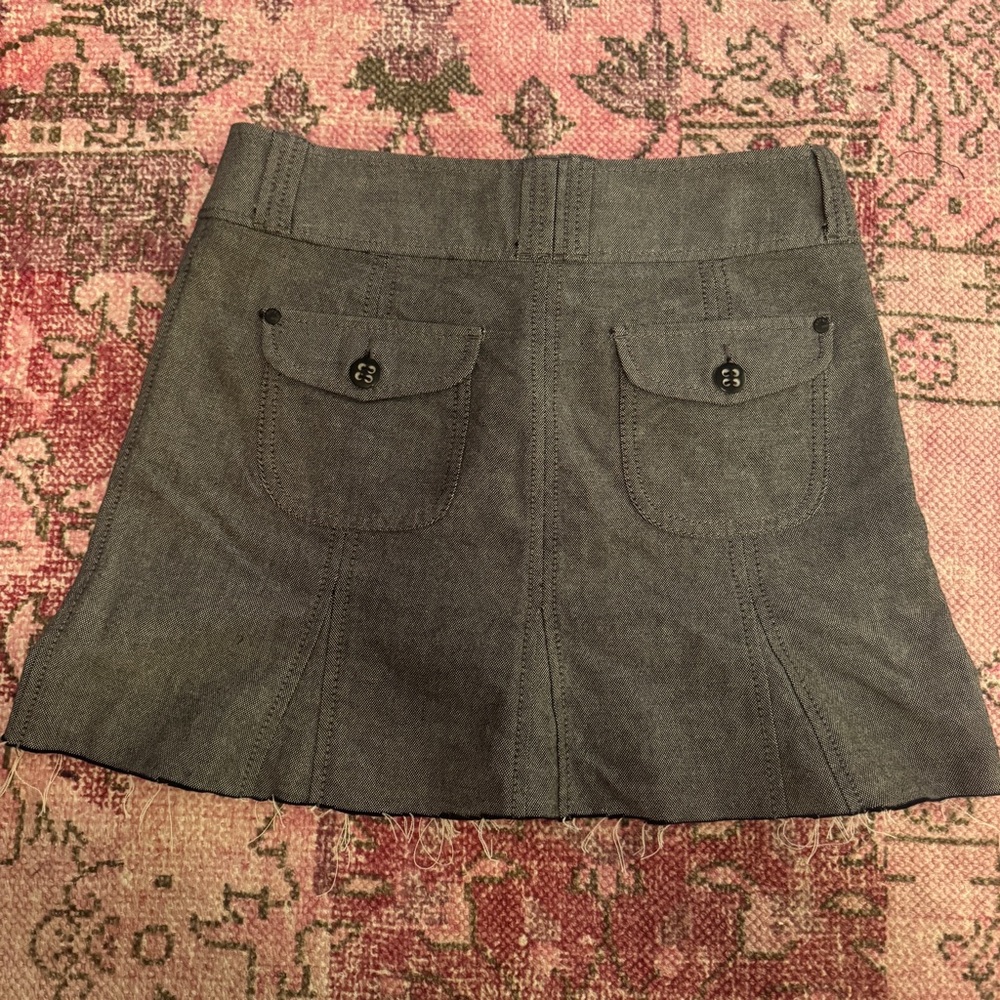 Y2K Esprit Charcoal pleated Mini Skirt with Buttoned Pockets - size 2 - Picture 2 of 16